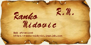 Ranko Midović vizit kartica